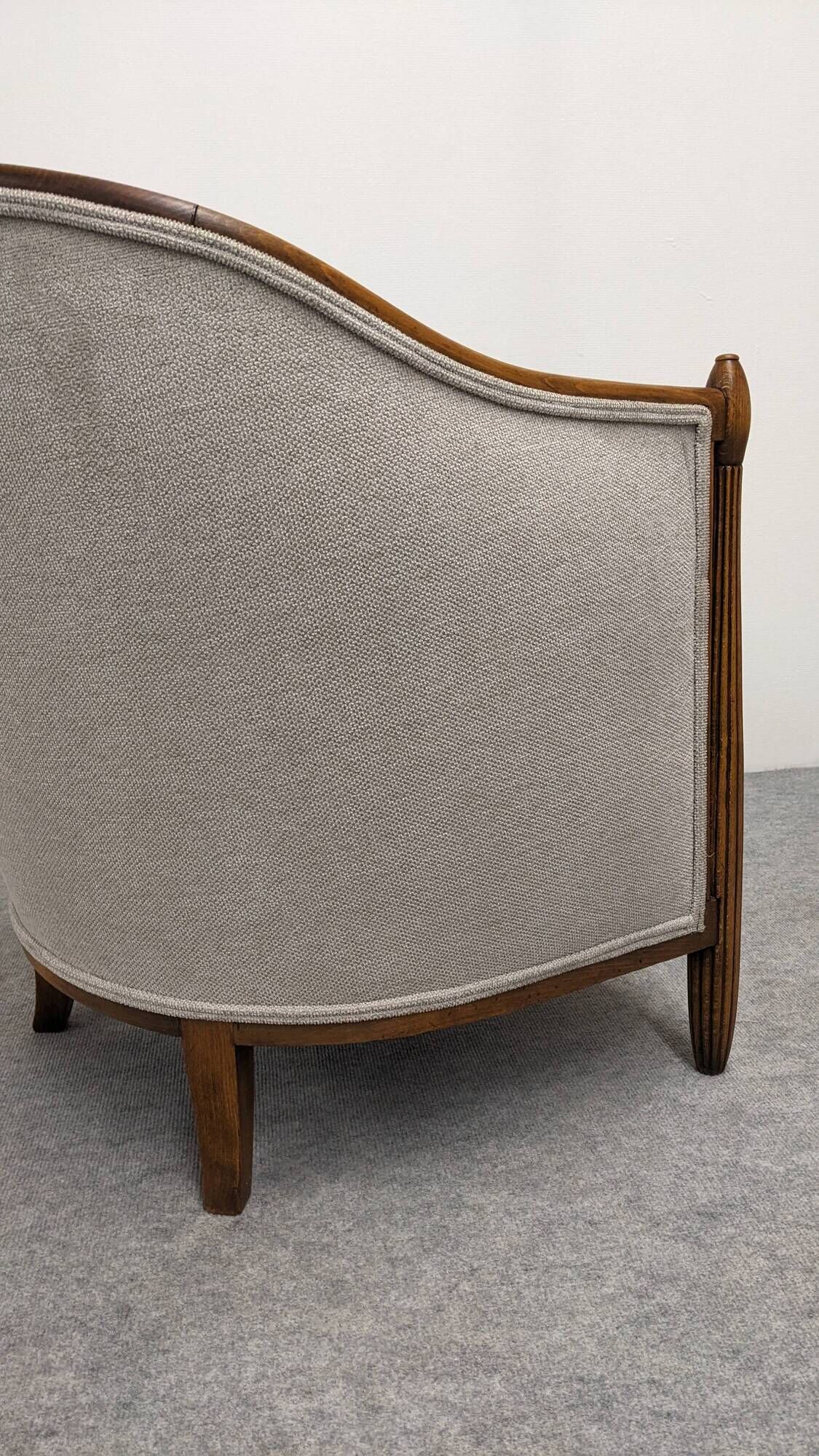 Pair of Art Deco gondola armchairs, France circa 1920