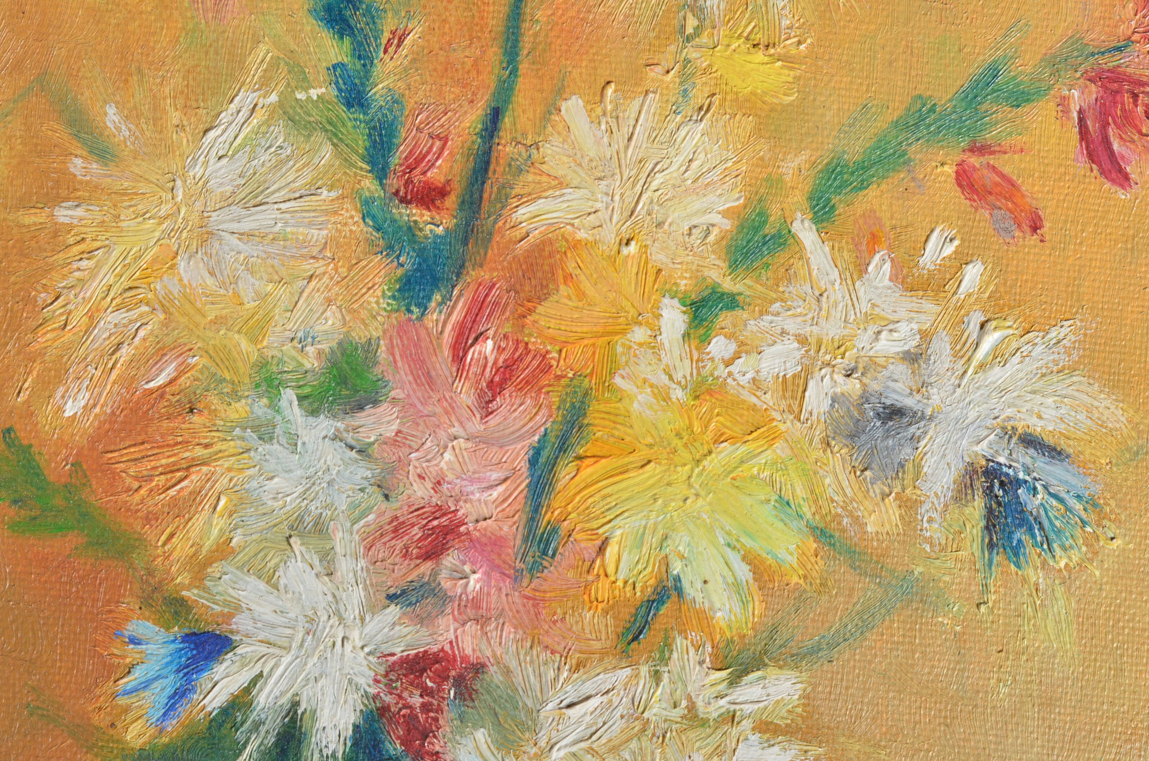 Oil on canvas bouquet of flowers