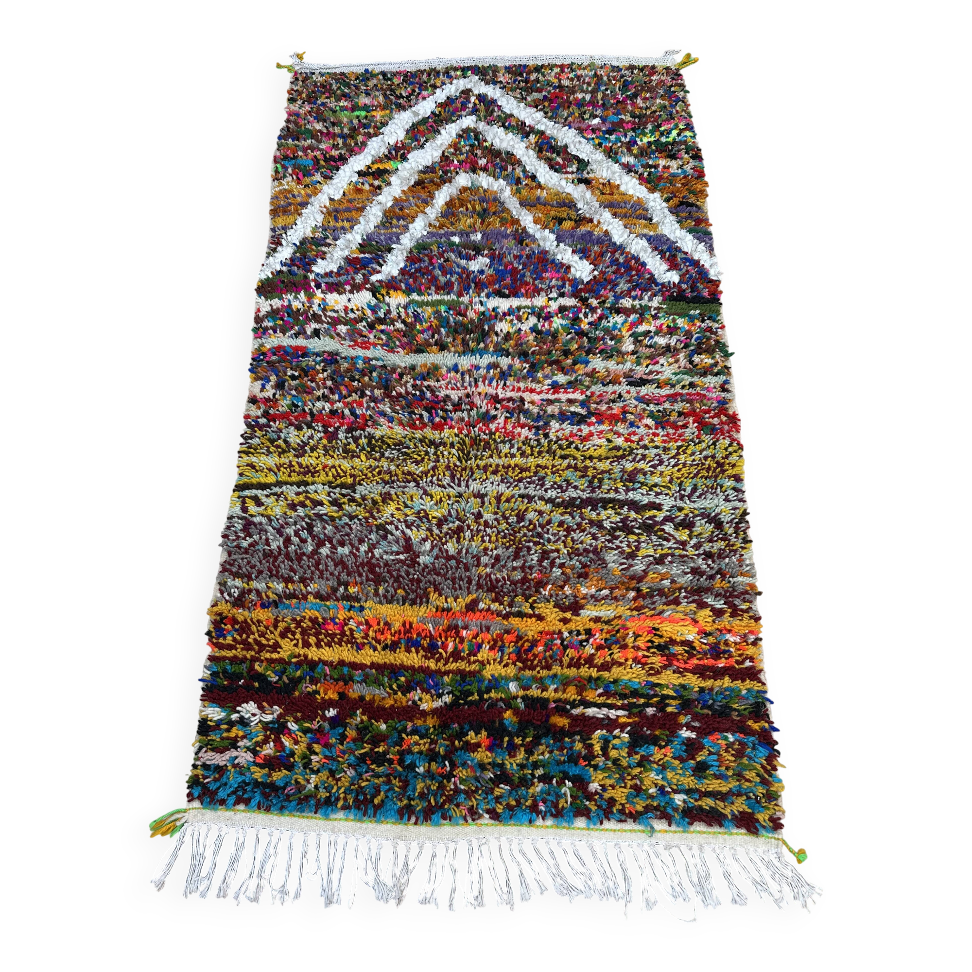 Handmade Azilal Moroccan rug, Berber rug woven from wool.
