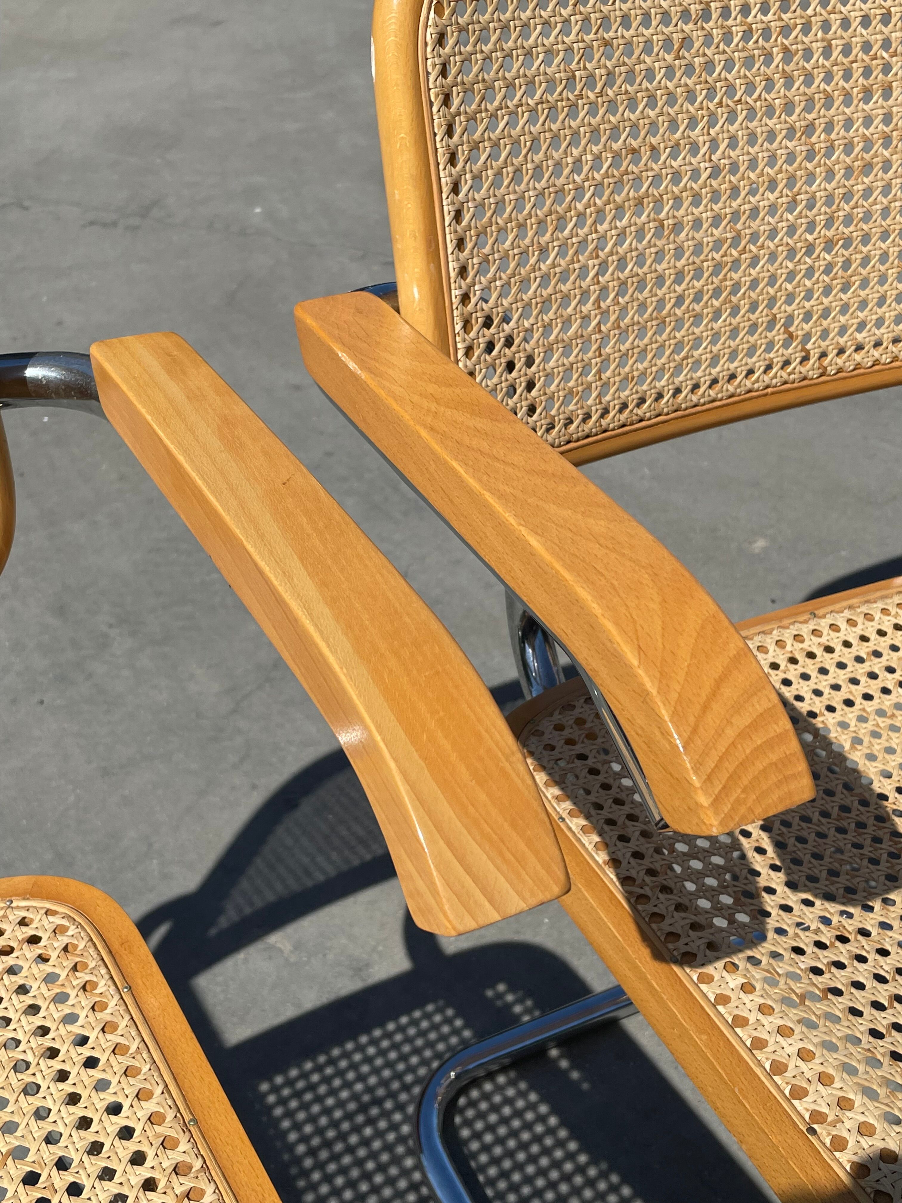 Ensemble de 4 chaises Cesca modèle B64 Cesca Marcel breuer