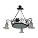 iron and opalin glass hanging lamp