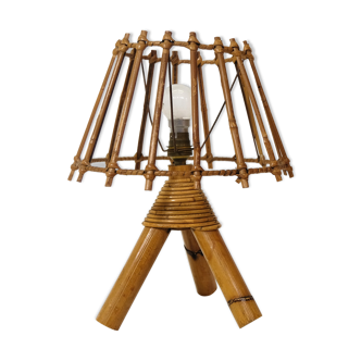 Rattan bedside lamp from the 60/70