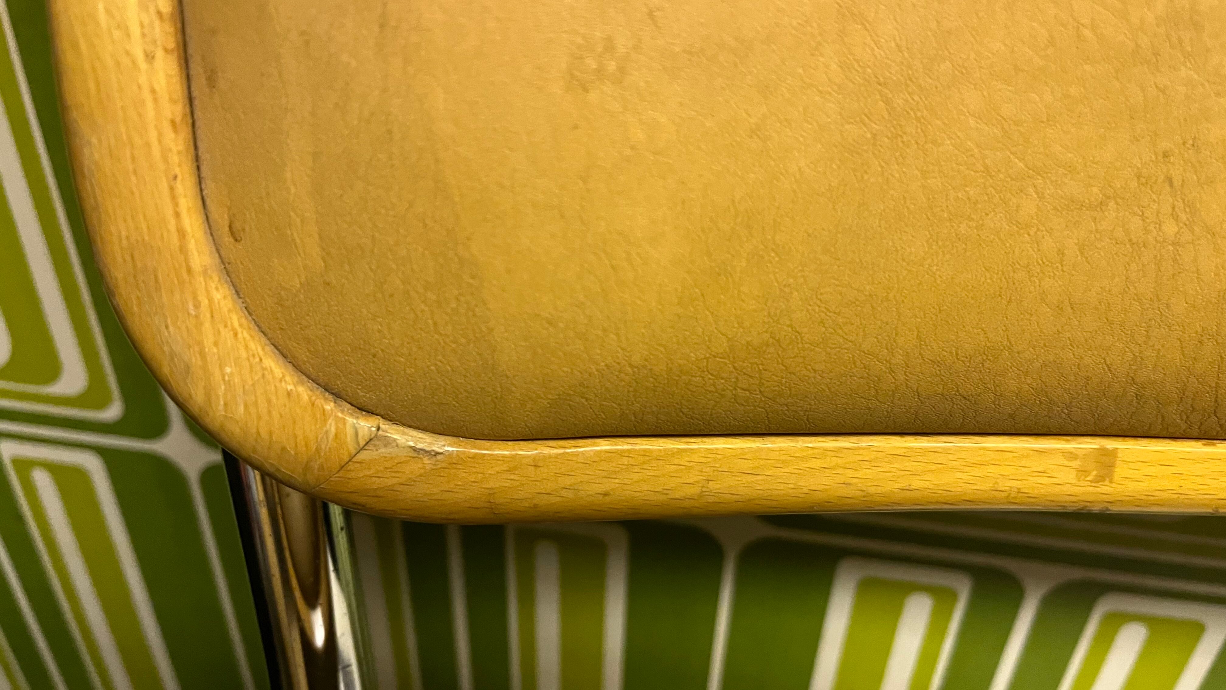 Pair vintage sled reception chairs