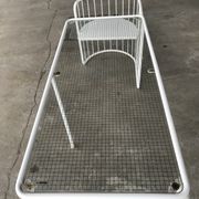 Vintage70's, Emu table in metal and glass, chairs swivelling under the table