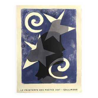 Affiche originale d'après georges braque, le printemps des poètes, 2007