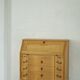 Modern Danish oak secretary with drop-down front, mid-20th century, 1960s.