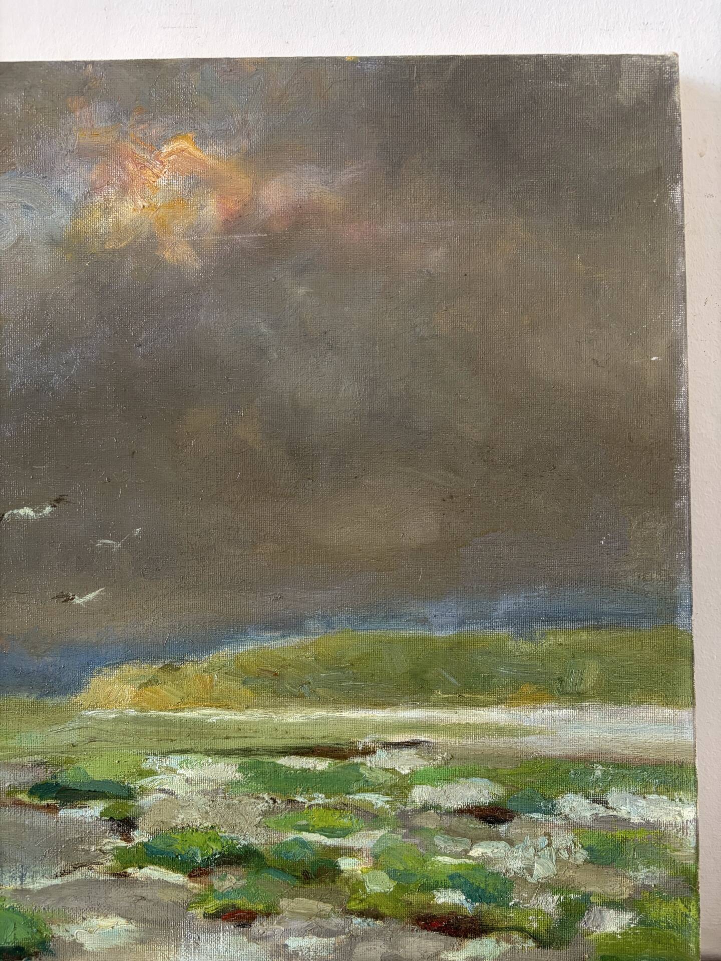 Après la tempête, huile sur toile signé 1969