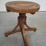 Sgabello da Pianoforte in Faggio Curvato e Paglia di Vienna