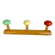 Wooden coat rack with multi-colored balls from the 60s