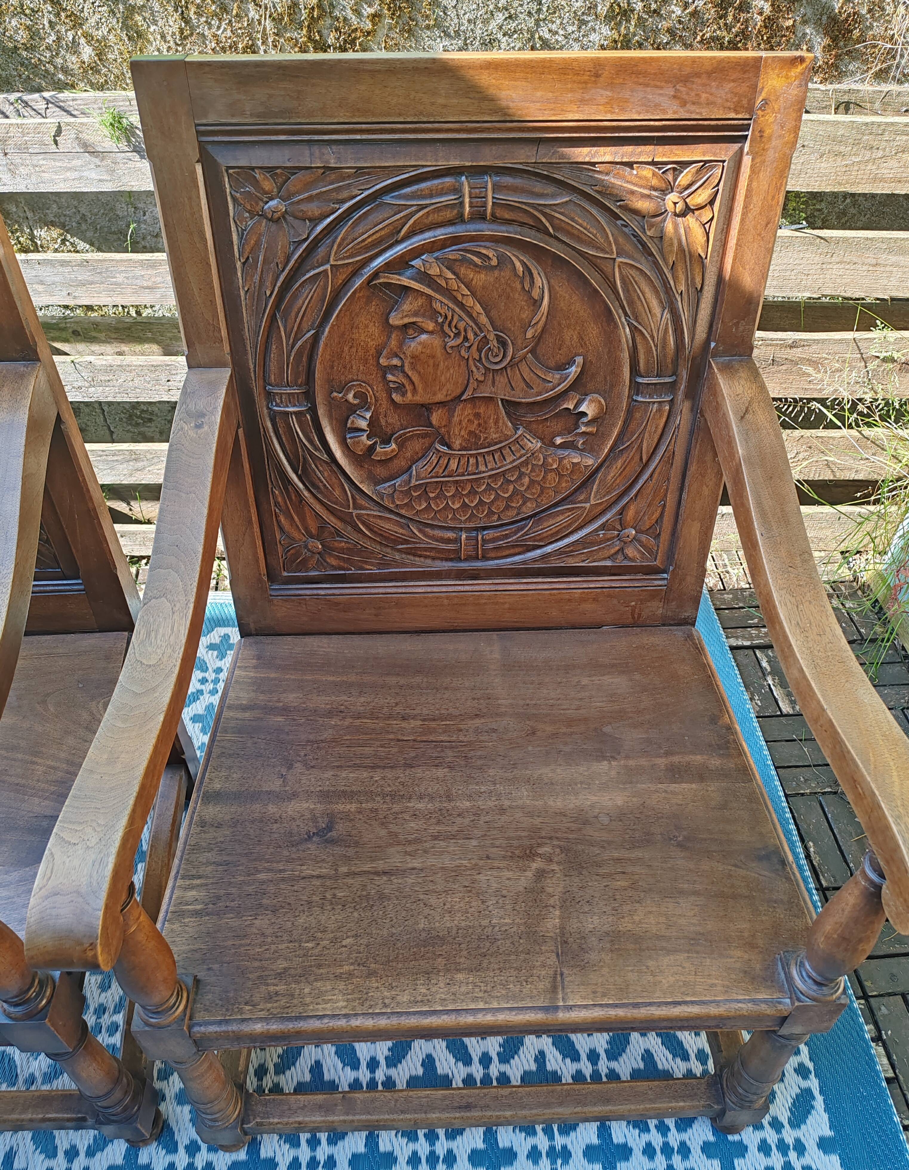 Lot of Antique Wooden Armchairs