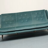 Canapé des années 1950 en velours bleu