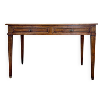 Bureau plat en noyer de style Louis XVI, XIXème siècle