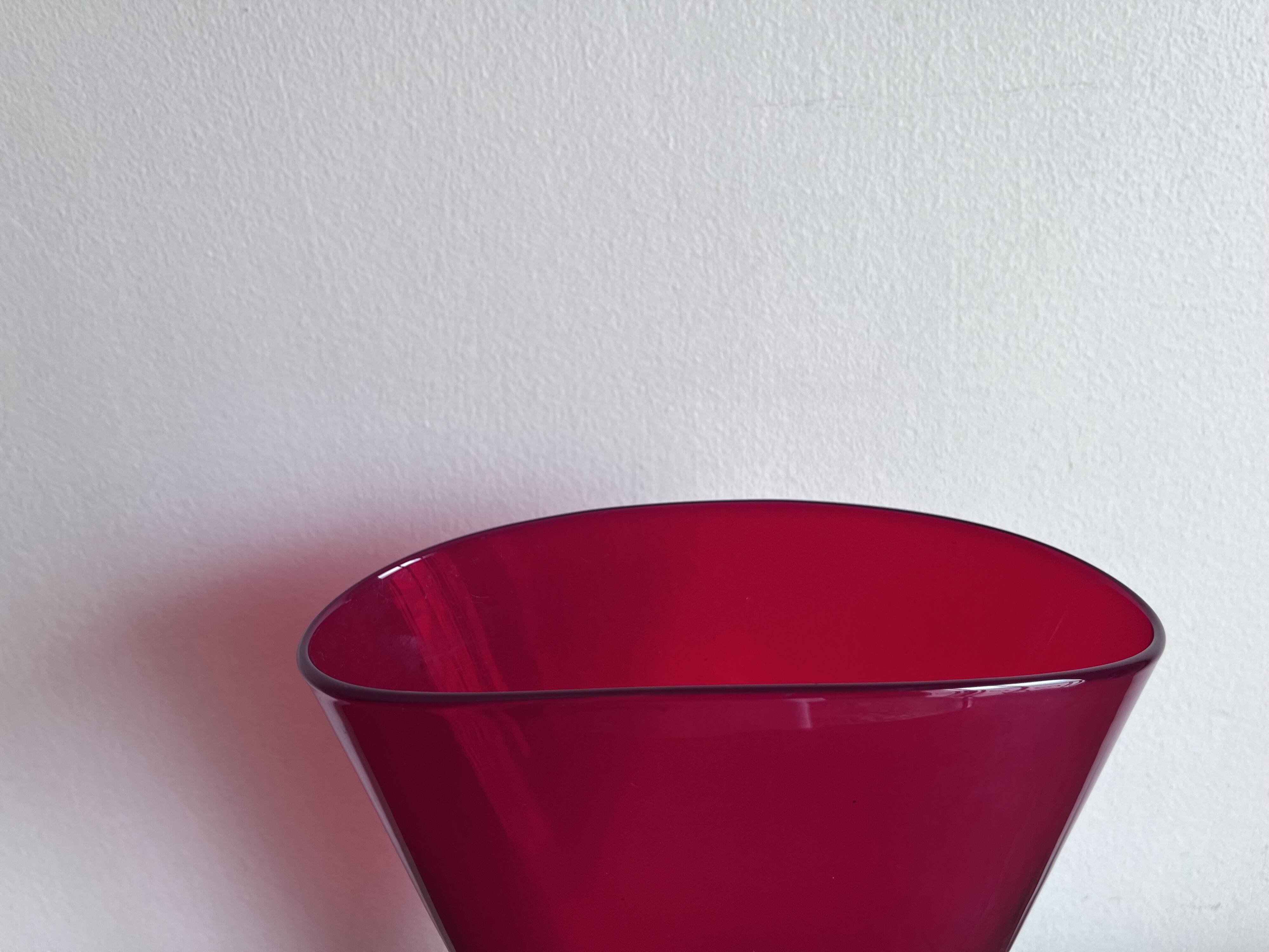 Vase éventail Empoli rouge 1950 XL