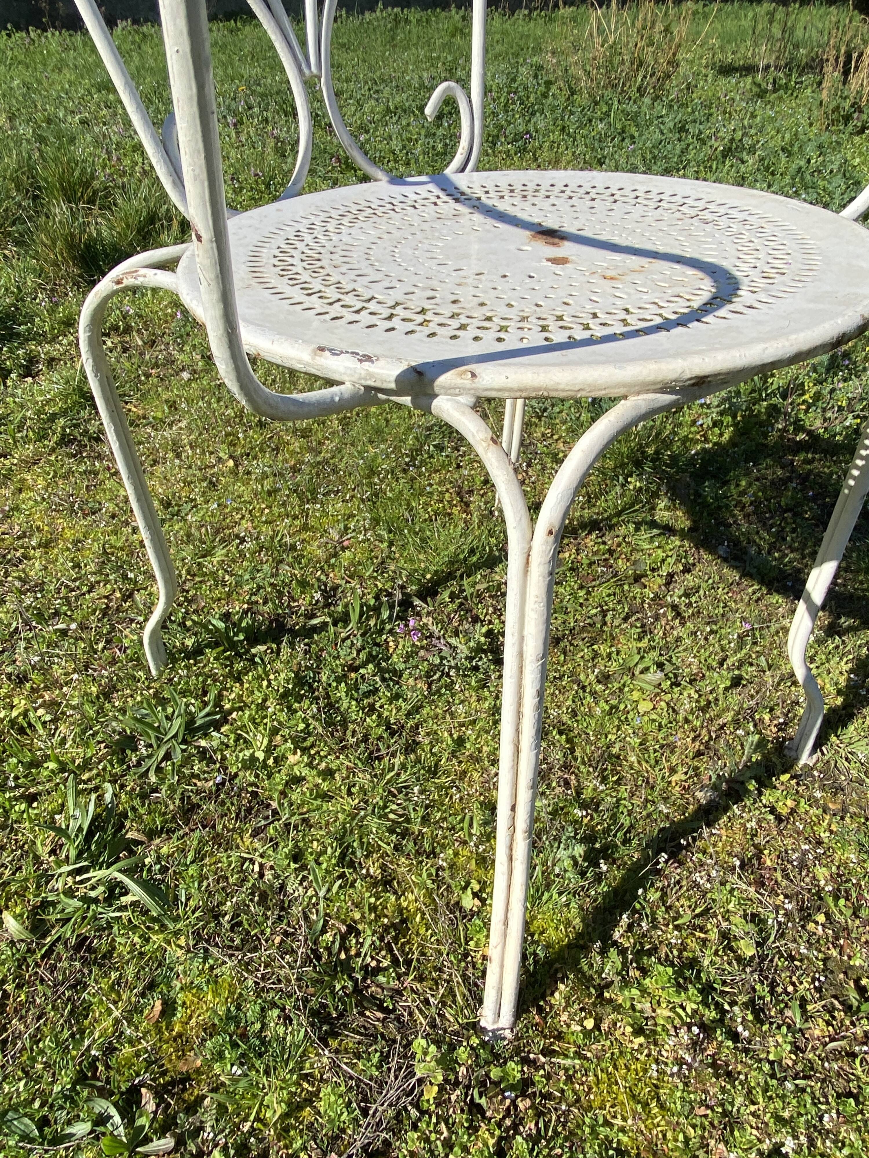 Pair of armchairs wrought iron garden chairs French iron armchairs 1950