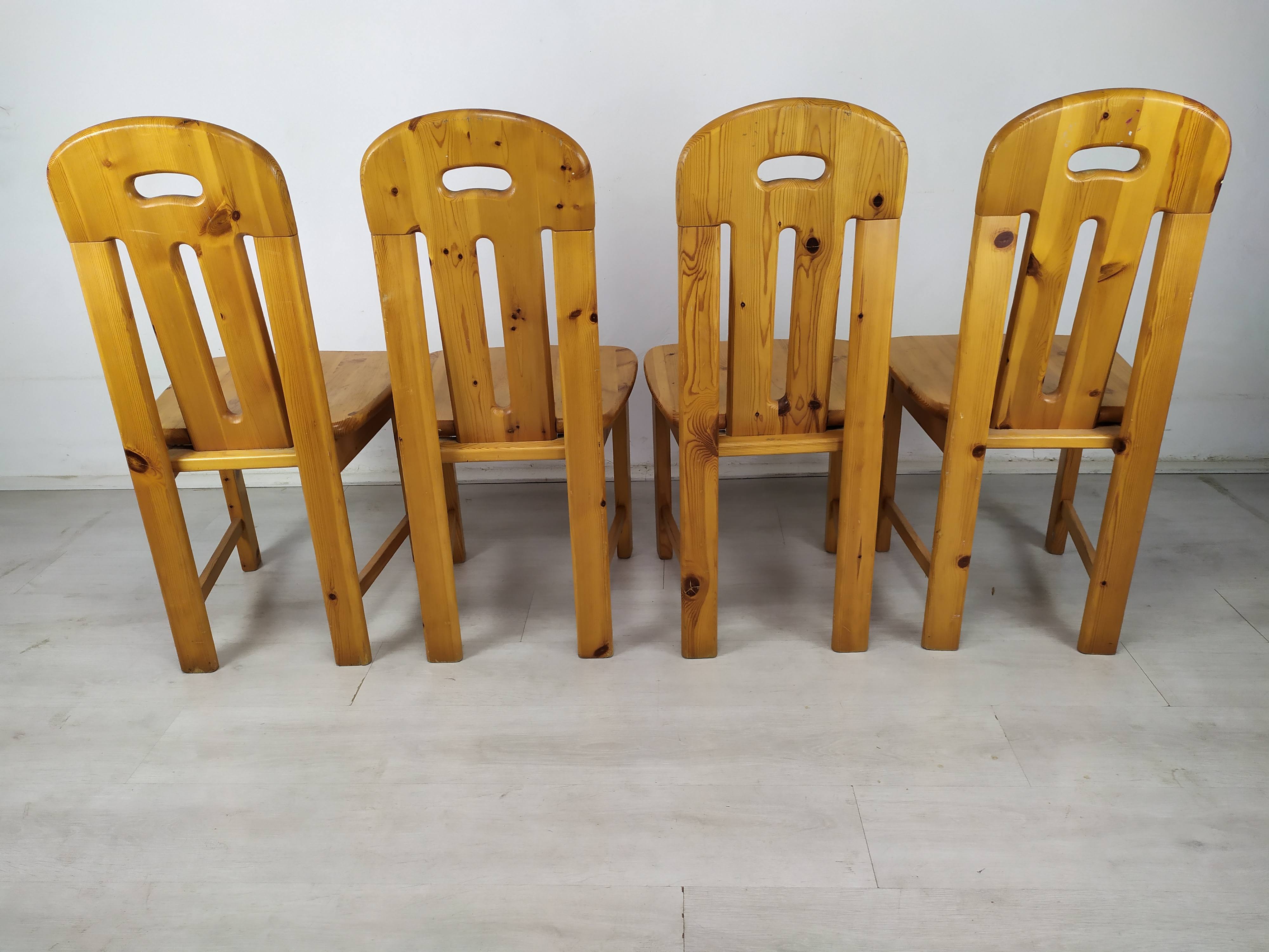4 vintage pine chairs mountain shawl