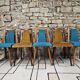 Set of 5 vintage spindle foot bistro chairs 1960"