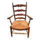 Wooden and straw armchair