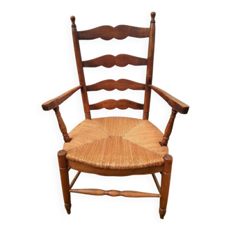 Fauteuil en bois et paille
