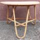 Coffee table, side table, pedestal table or end table in bamboo.