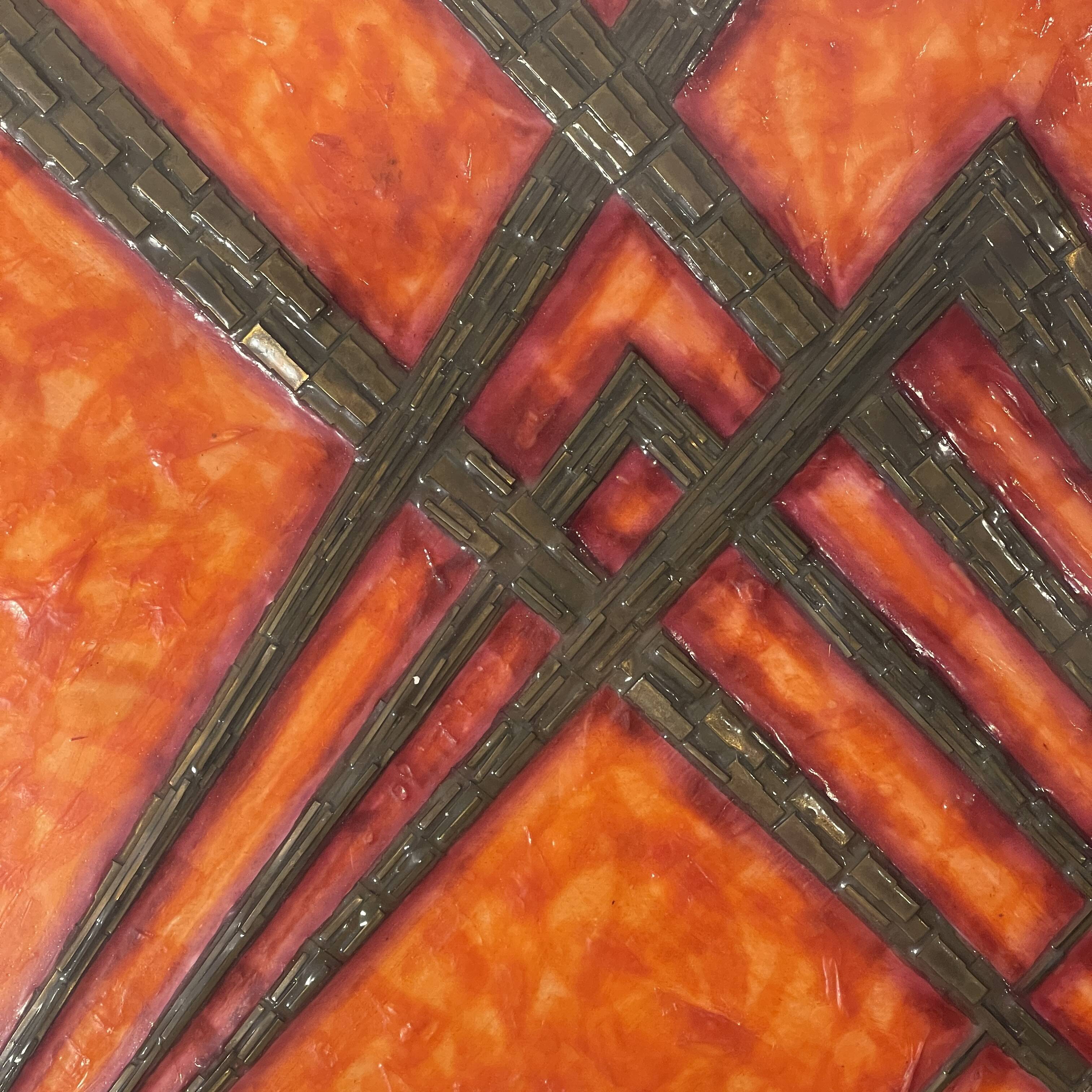 Antonio Secci, brutalist abstract painting, mixed media Italy Milano 69