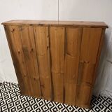 Bibus in solid pine, bookcase in pitch pine, 20th century manufacturing