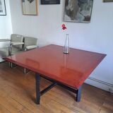 Table salon laquée acajou