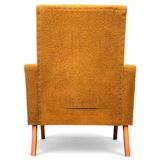Vintage 60s armchair in cumin yellow terry fabric