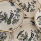 12 art nouveau flat plates from Boch La Louvière, peacock model