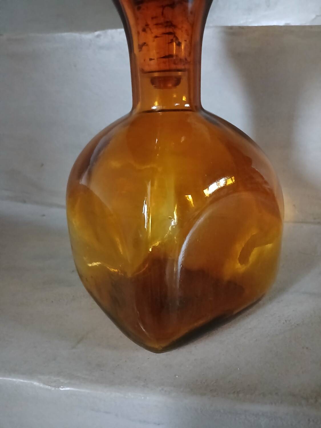 Vintage amber glass carafe