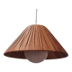 Suspension scandinave en rotin et verre opalin