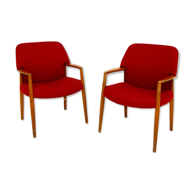 Set de 2 fauteuils Aksel Bender Madsen & Ejner Larsen, Fritz Hansen, Suède, 1960