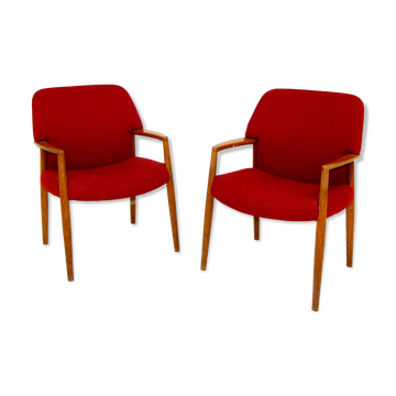 Set of 2 armchairs Aksel Bender Madsen & Ejner Larsen, Fritz Hansen, Sweden, 1960
