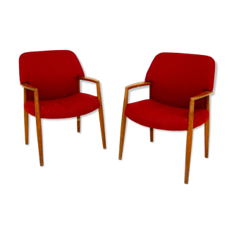 Set of 2 armchairs Aksel Bender Madsen & Ejner Larsen, Fritz Hansen, Sweden, 1960