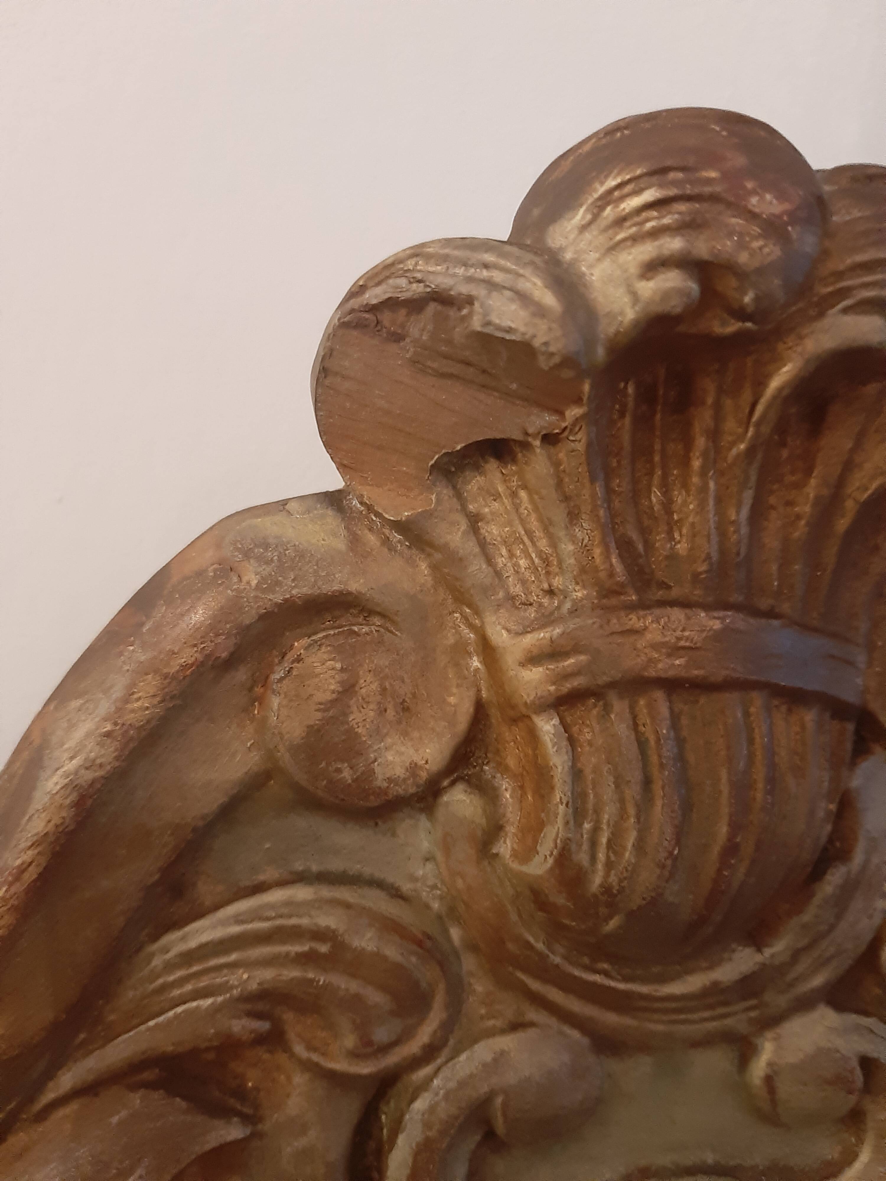 Louis XIV-style gilded wooden mirror