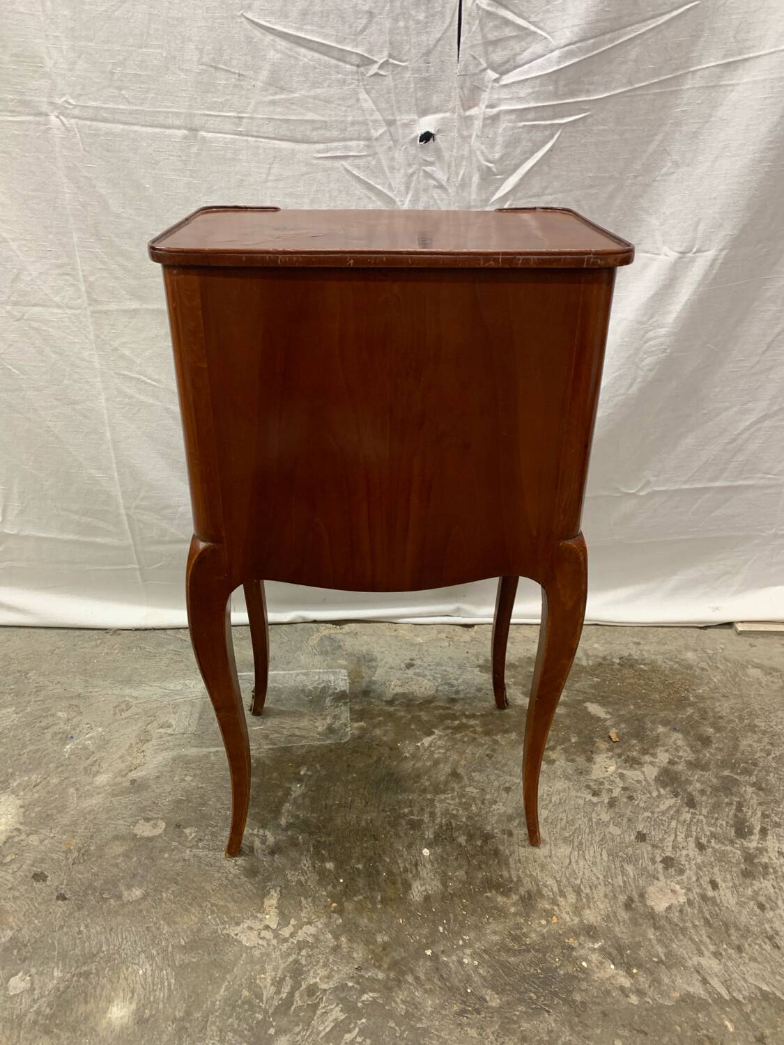 Louis XV style marquetry bedside table with floral flower