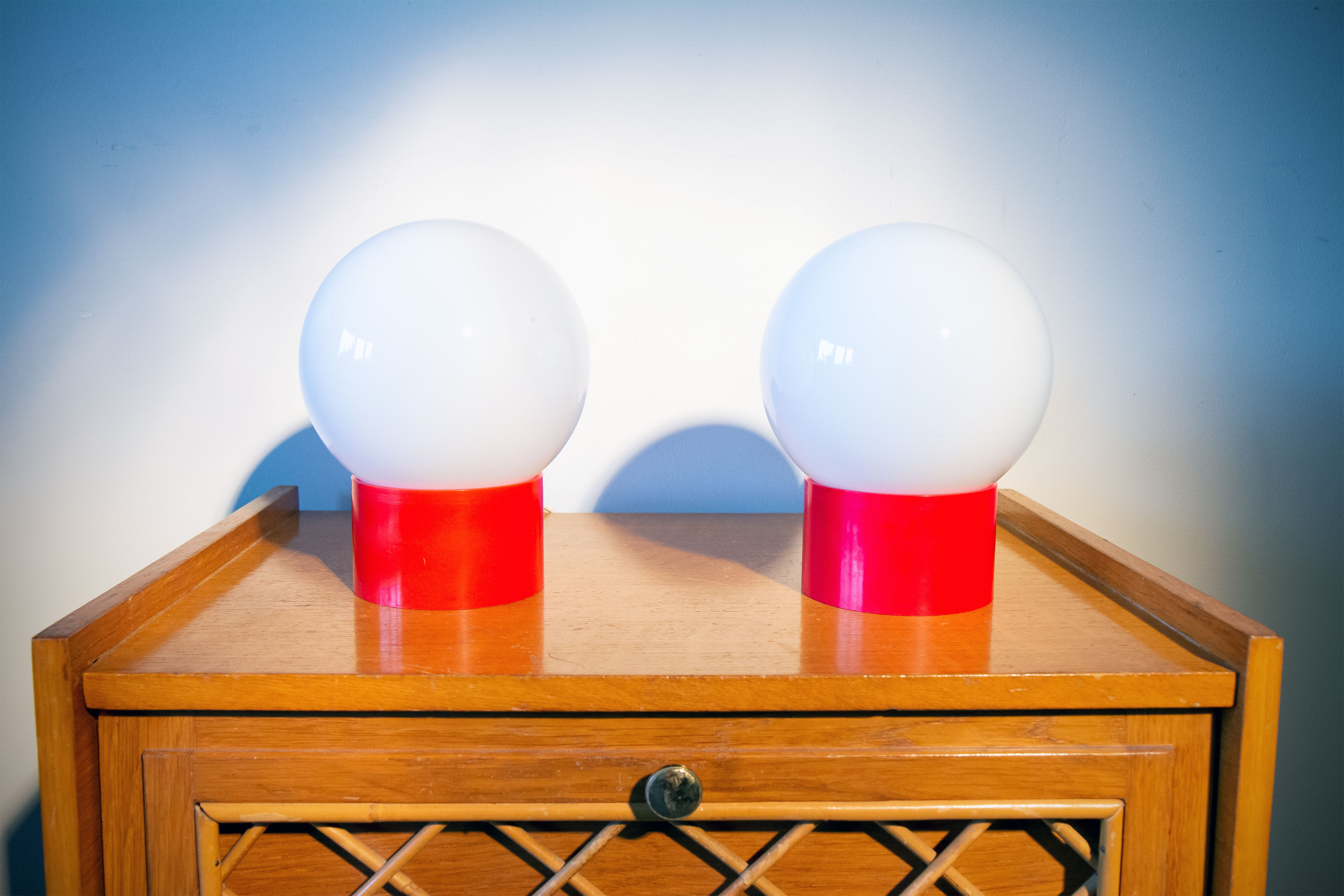 Pair of globe lamps year 70s