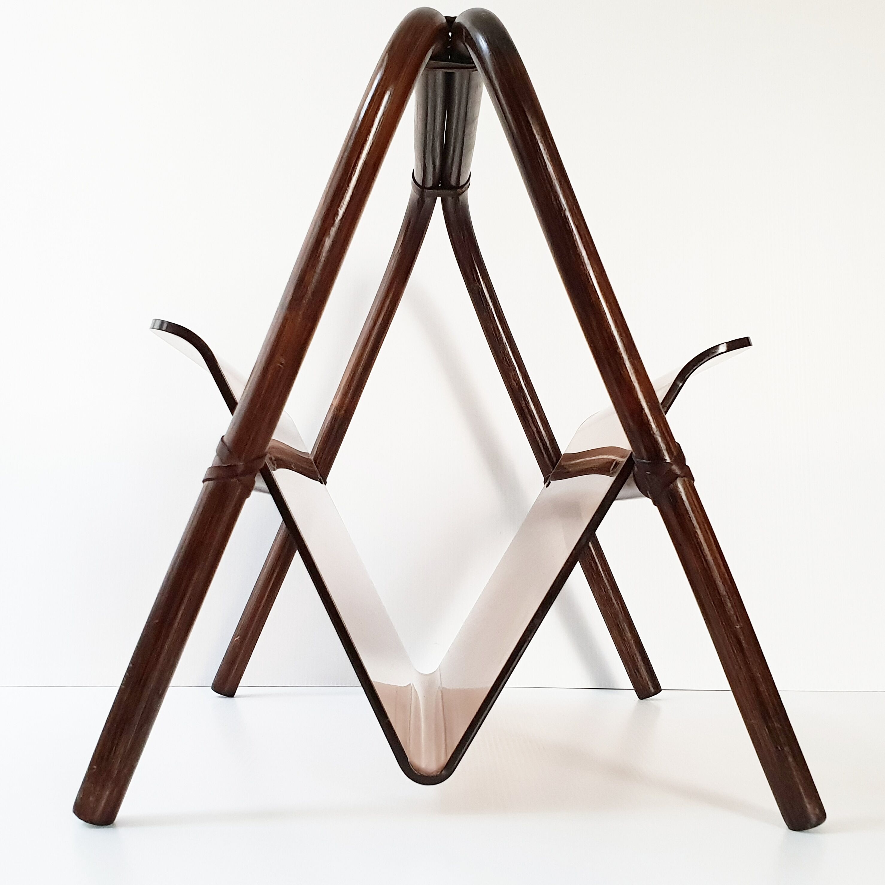 Vintage bamboo and Plexiglas 1970 magazine holders