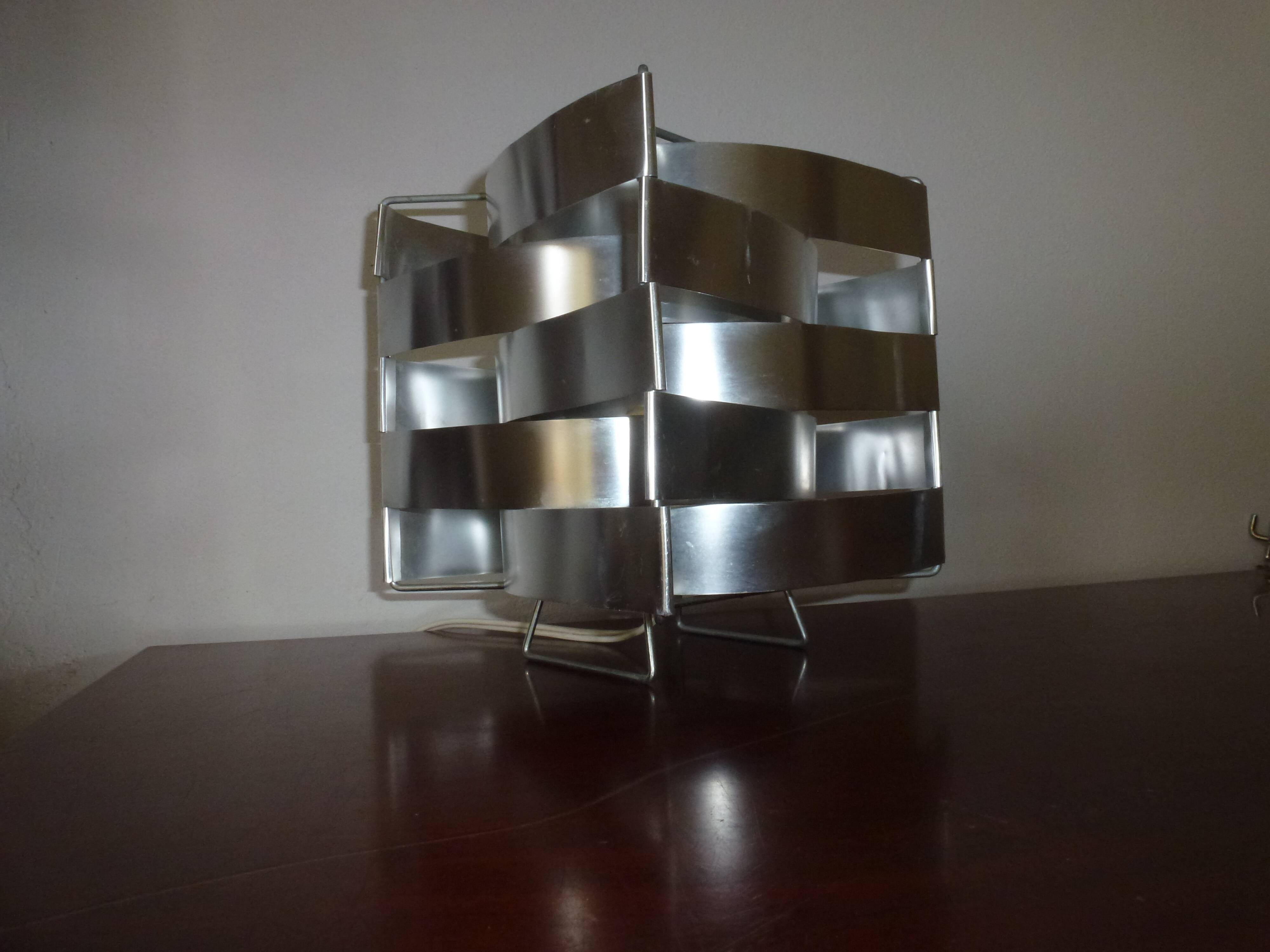 Uranus lamp by Max Sauze, aluminum creation from the 70s