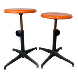 Two vintage industrial stools