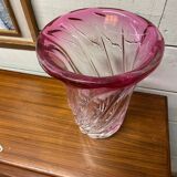 Vase bicolore cristal val saint Lambert