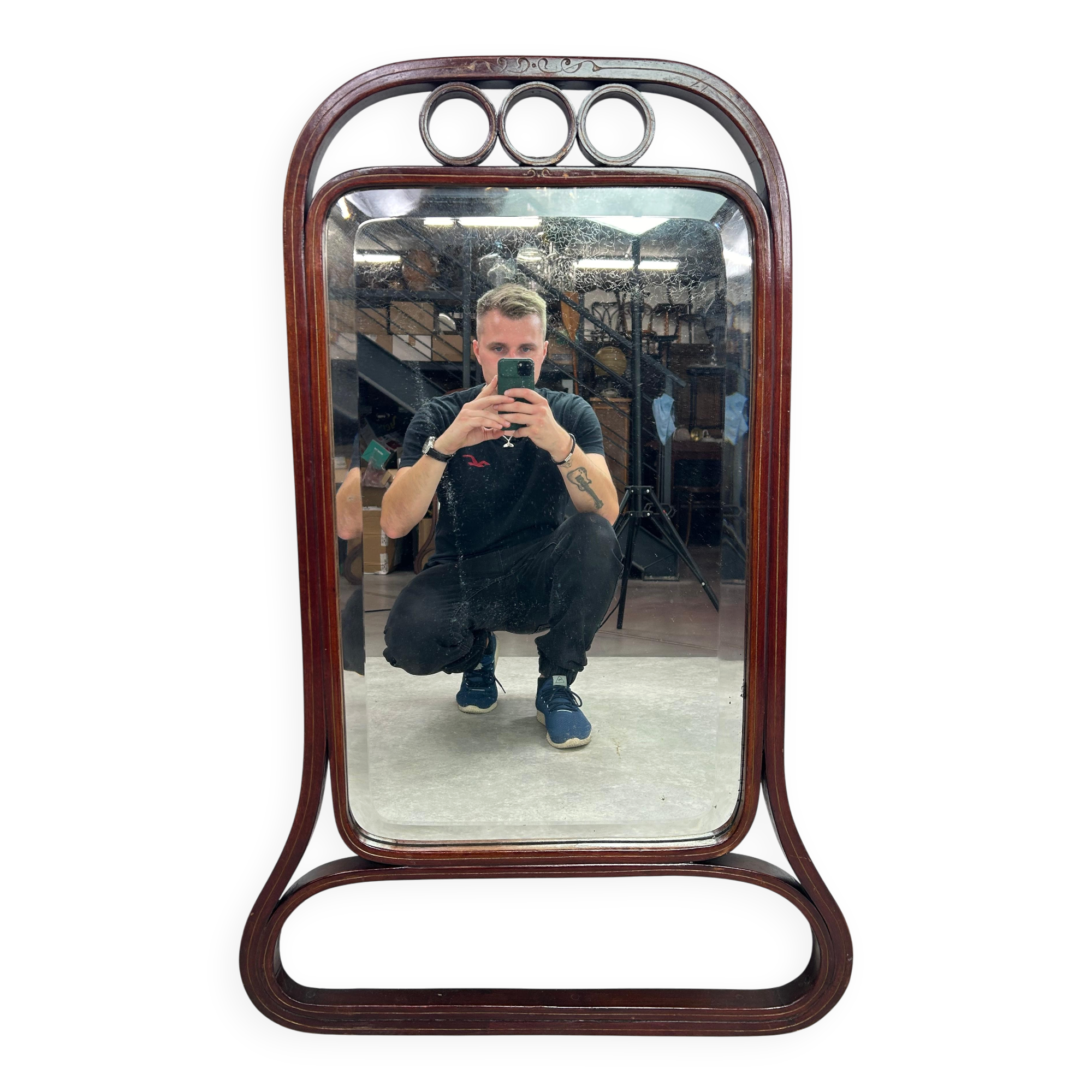 Extremely rare secessionist mirror no. 1148 by Gustav Siegel for J&J Kohn