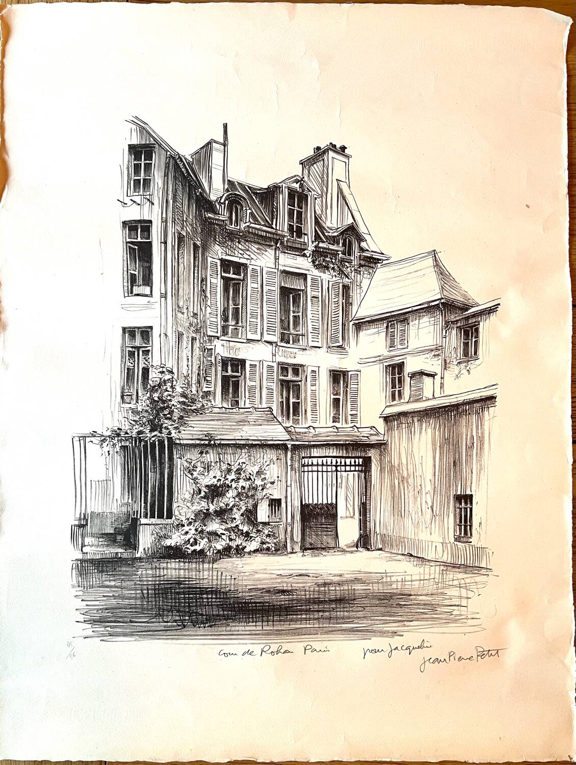 Lithograph The Cour de Rohan