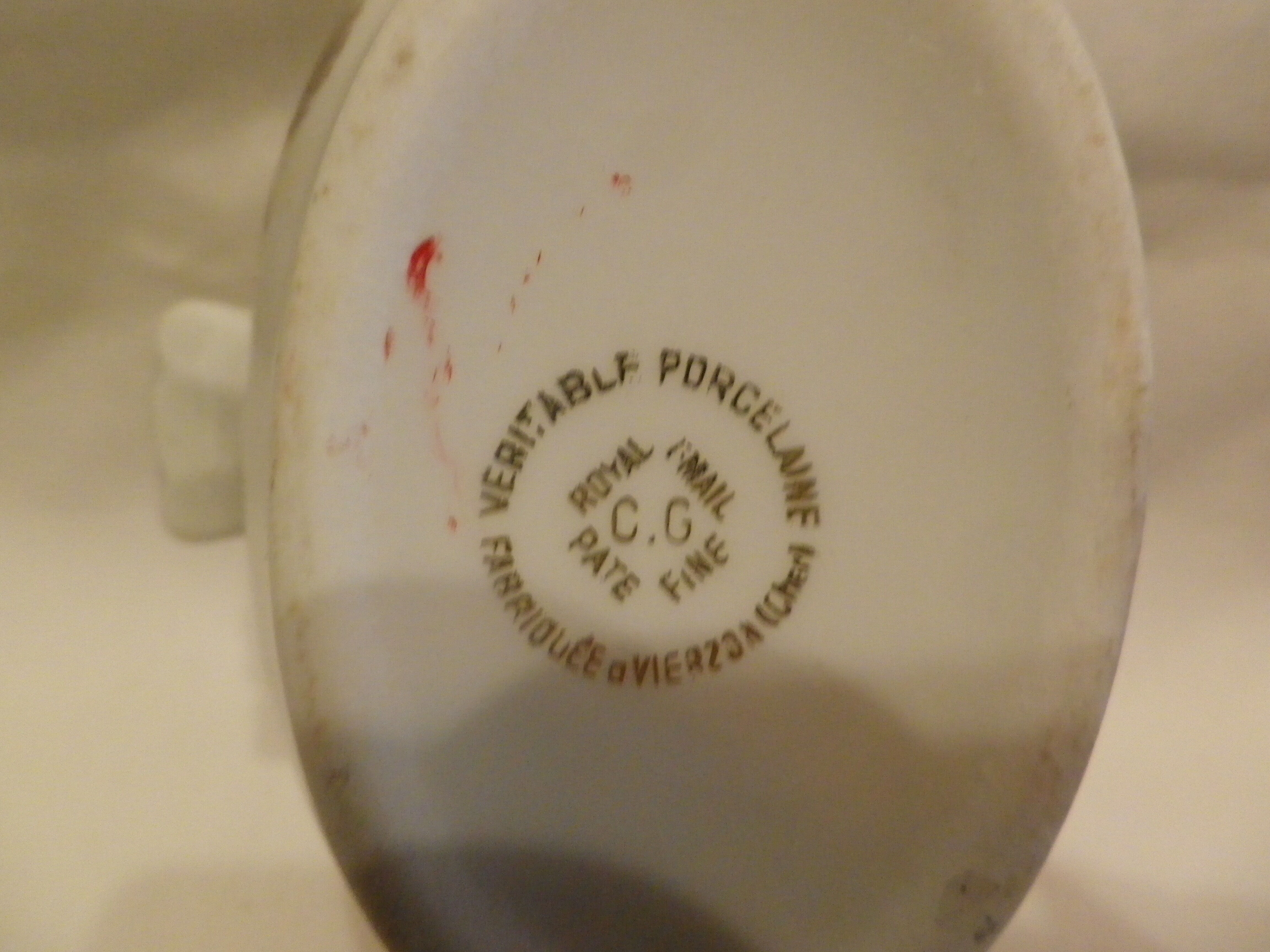 Gravy boat double beak porcelain of vierzon