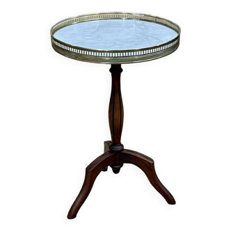 Louis xvi style pedestal table from the 1950s in mahogany and marble top