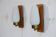 Paire d'appliques danoise en teck et verre opalin