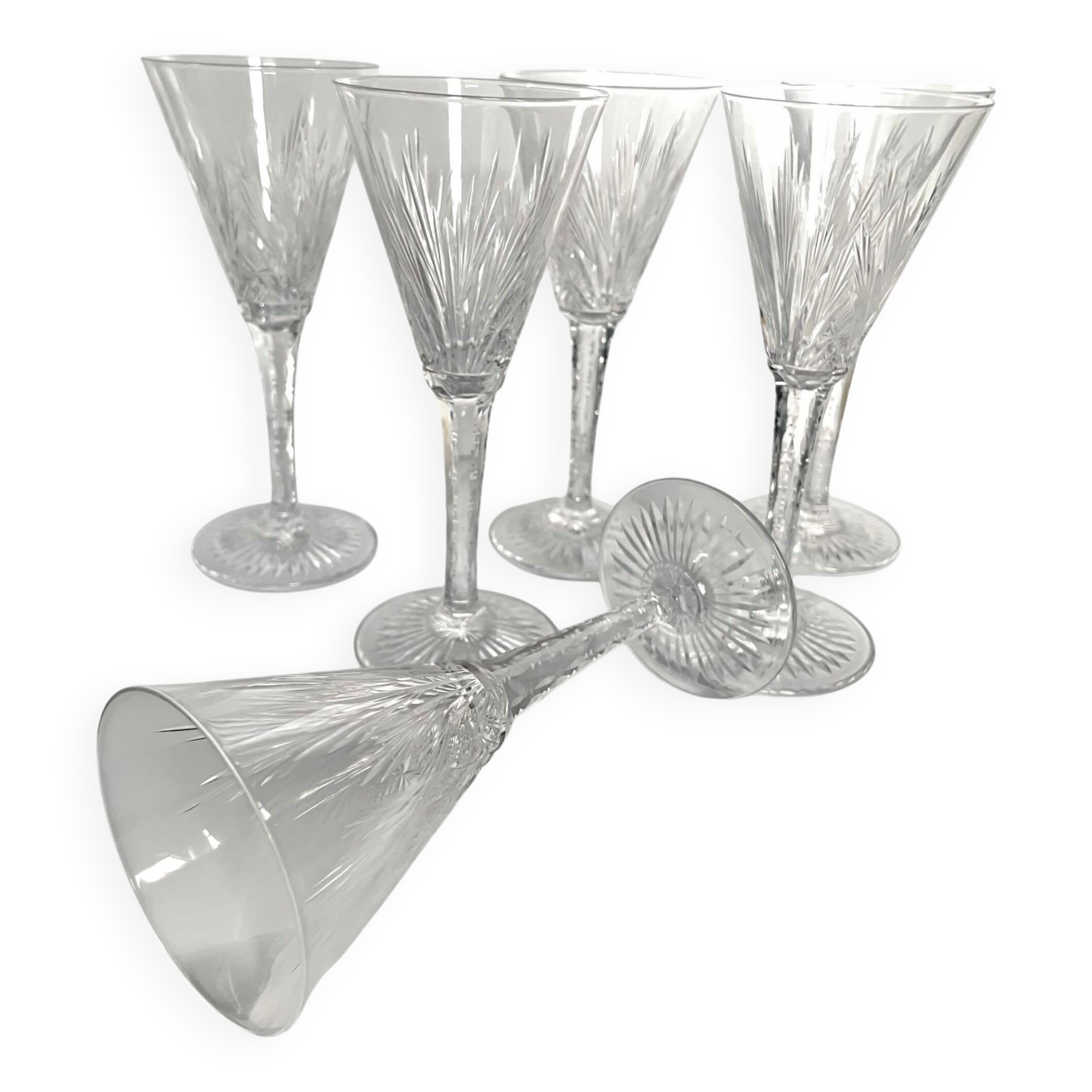 6 Saint-Louis Crystal Glasses - Nelly Model