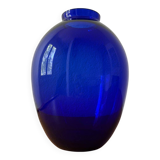 Vase verre soufflé cobalt Art Déco