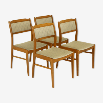 Set de 4 chaises en hêtre, Suède, 1960