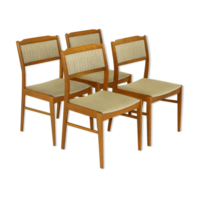Set de 4 chaises en hêtre, Suède, 1960