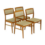 Set de 4 chaises en hêtre, Suède, 1960